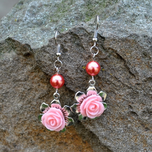 Náušnice - s květinou