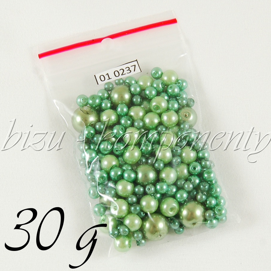 Zelená směs voskovaných perlí 3-10mm 30g (01 0237)
