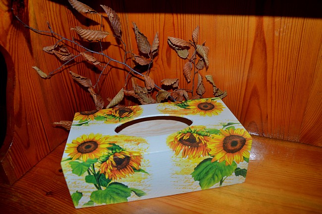 krabička na kapesníky slunečnice