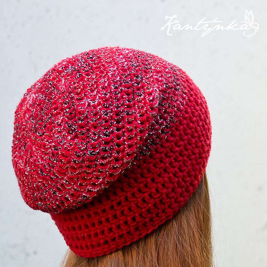 Dámská dlouhá třpytivá čepice