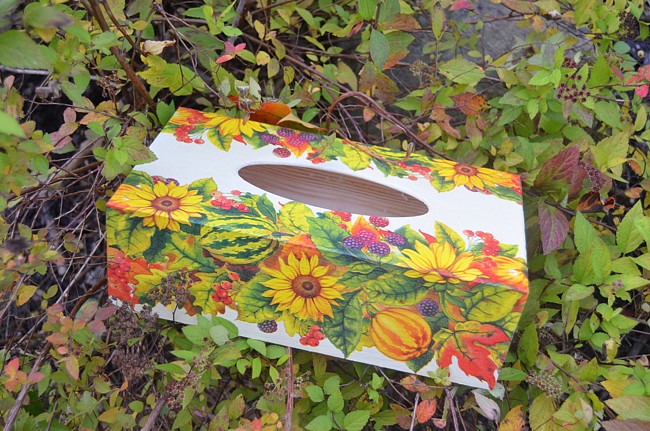 krabička na kapesníky dýně a slunečnice