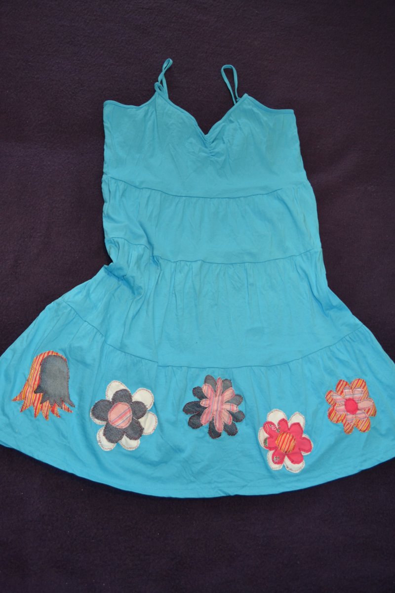 Tyrkysové šatičky letní louka vel.44