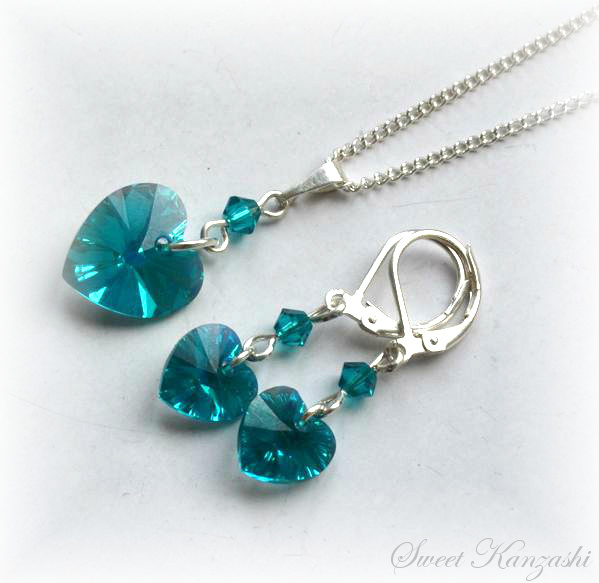 Sada Swarovski Elements Heart 