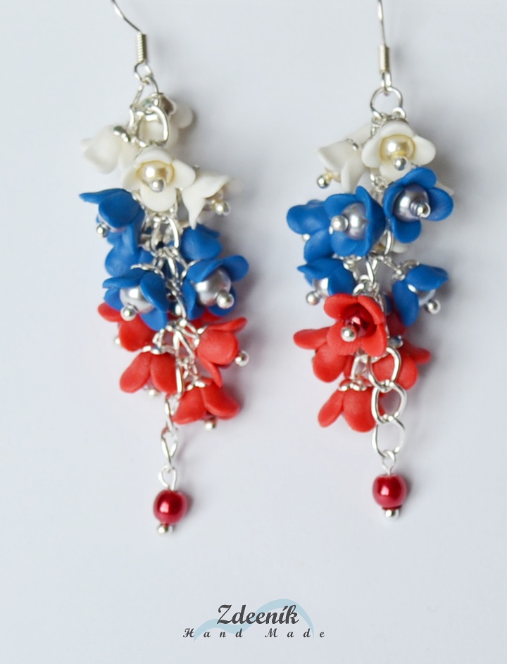 Bílo - modro - červené haladky