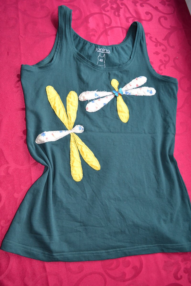 Zelené tílko Na křídlech vážky vel.40