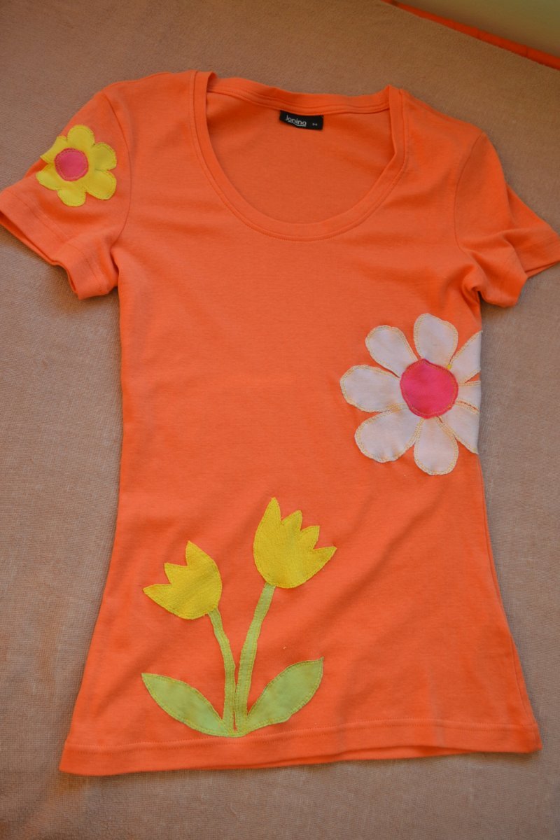 Oranžové tričko Rozkvetlá louka vel.34