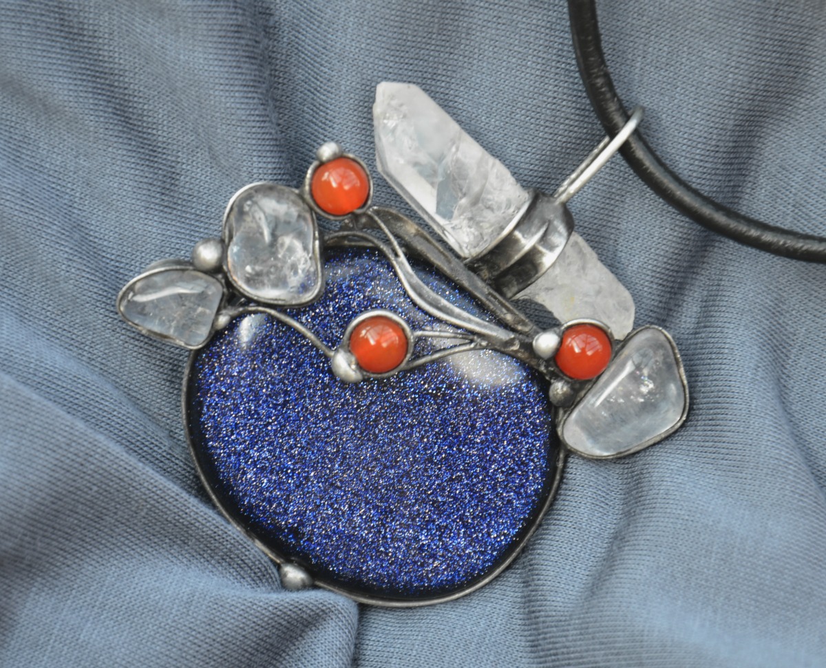 Noční obloha - synt. avanturín