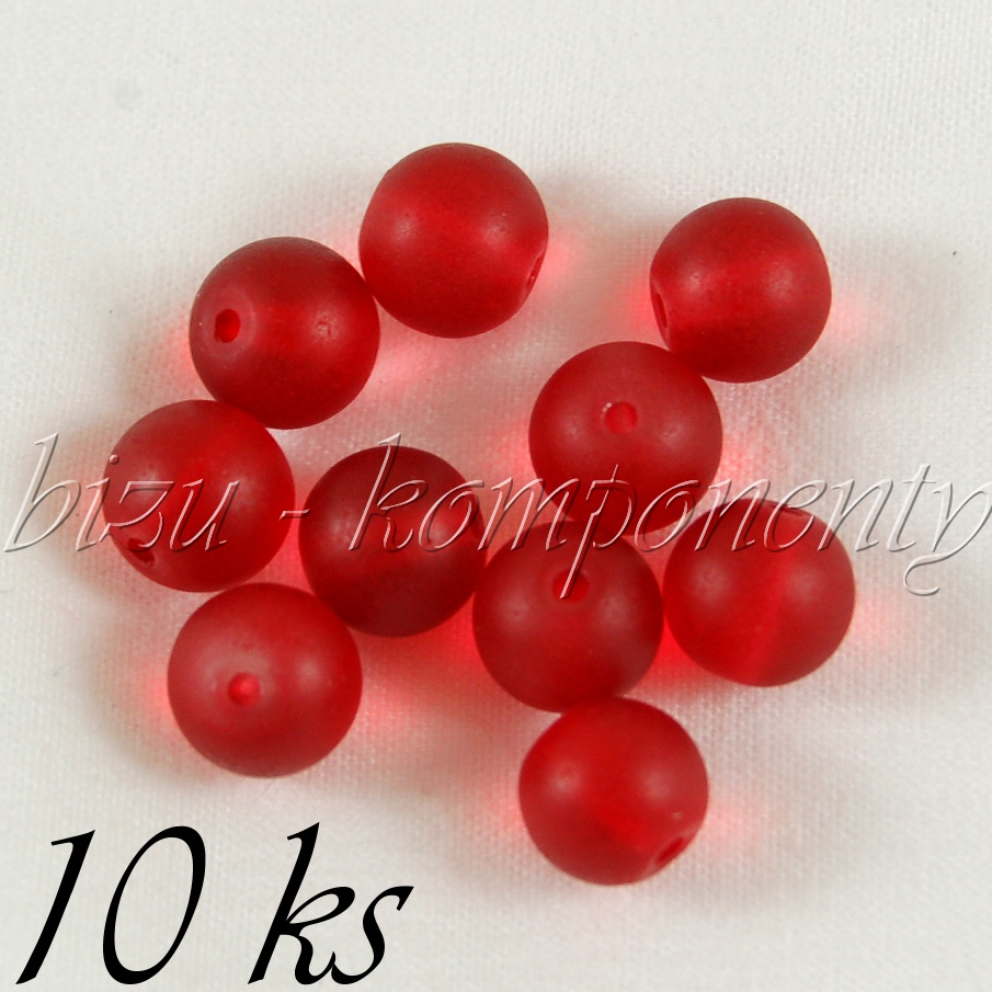 Červené matné korálky 8mm 10ks (01 0291)