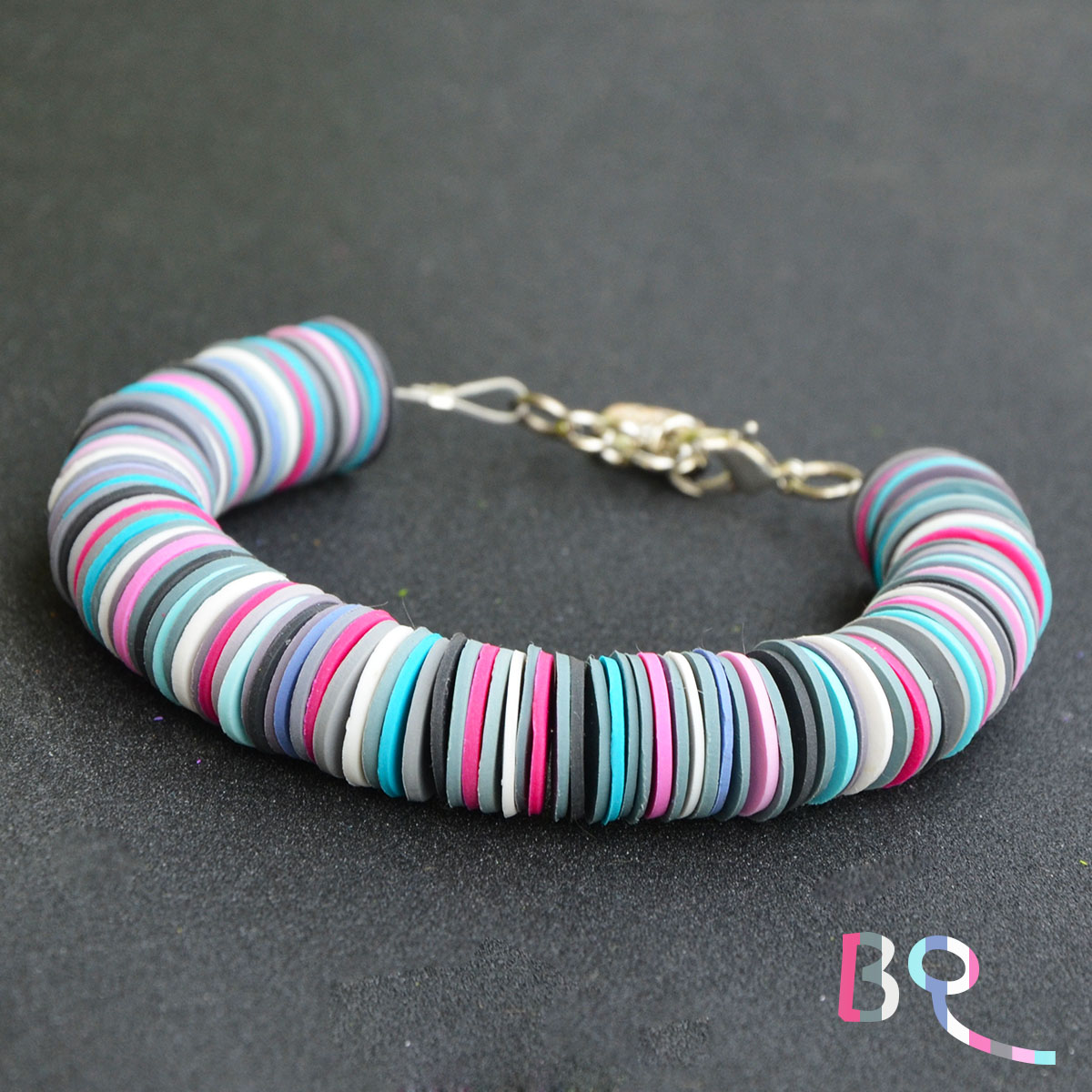 Raspberry & Aqua Bracelet