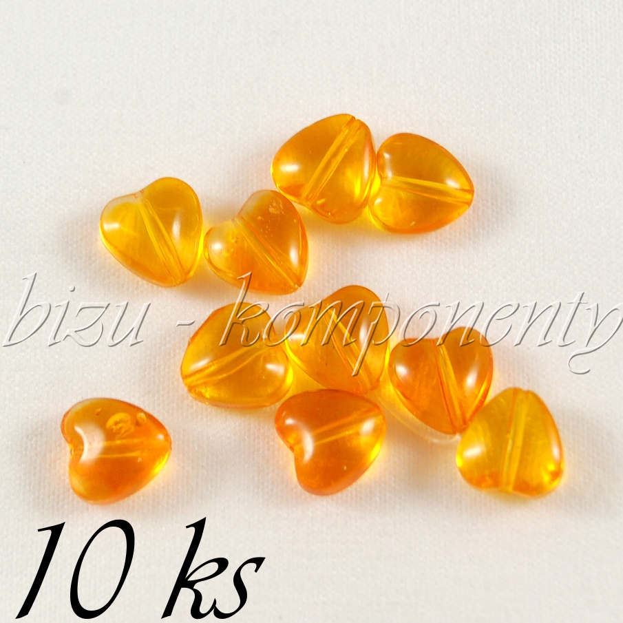 Žlutooranžové srdíčko 8mm 10ks (01 0294)