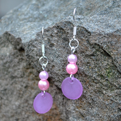 Růžovoučké náušnice