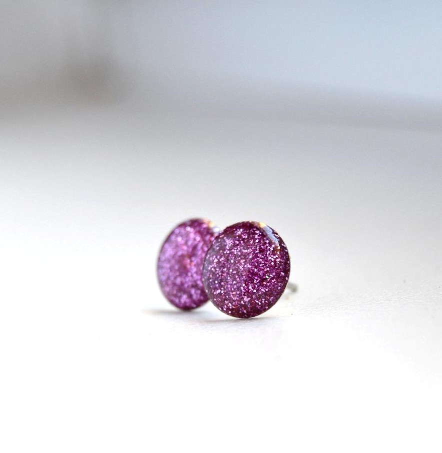Růžovofialové třpytivé minipecky