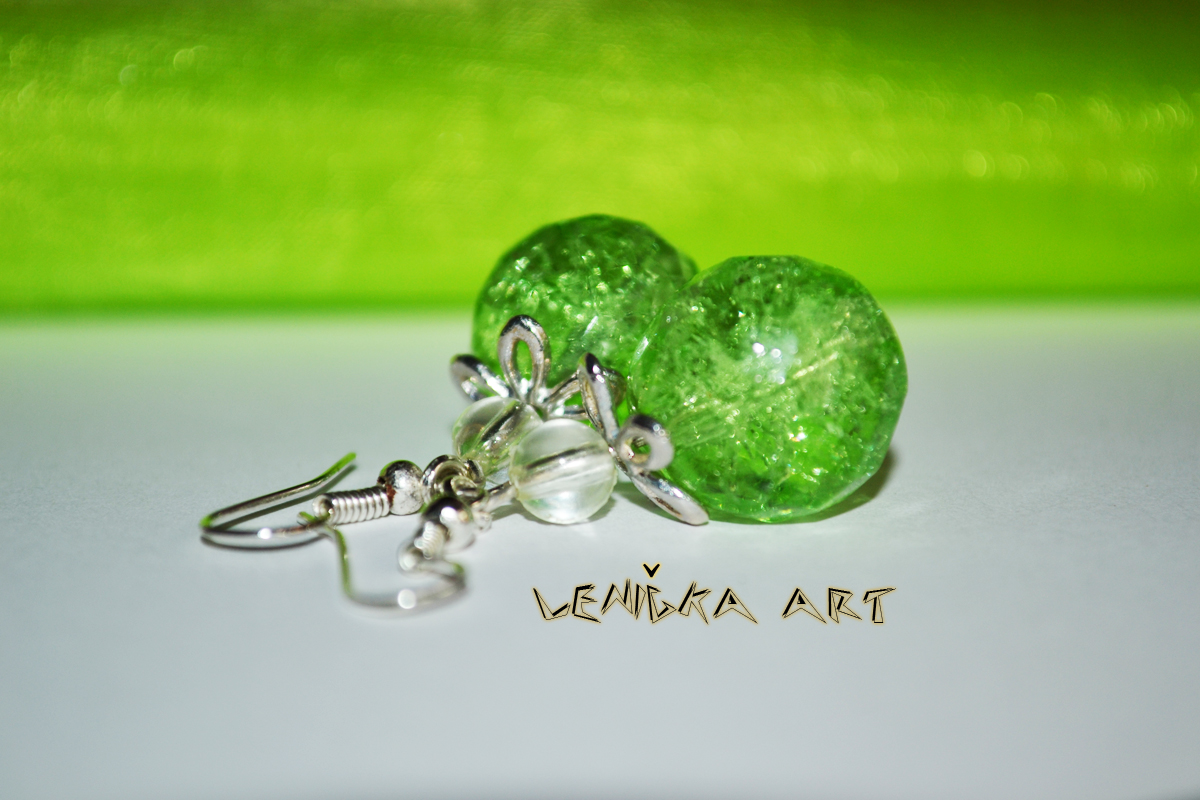Třpytivé zelené náušničky