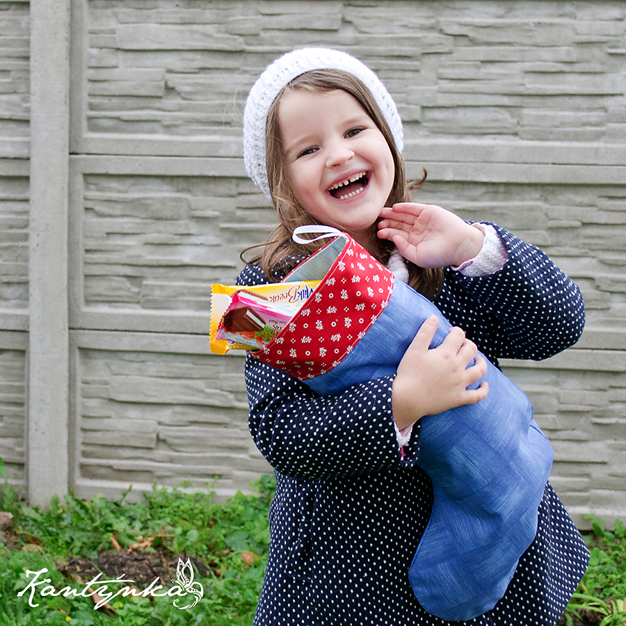 Mikulášská punčocha kostkovaná