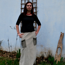 Manžestr a síťovina - dlouhá sukně