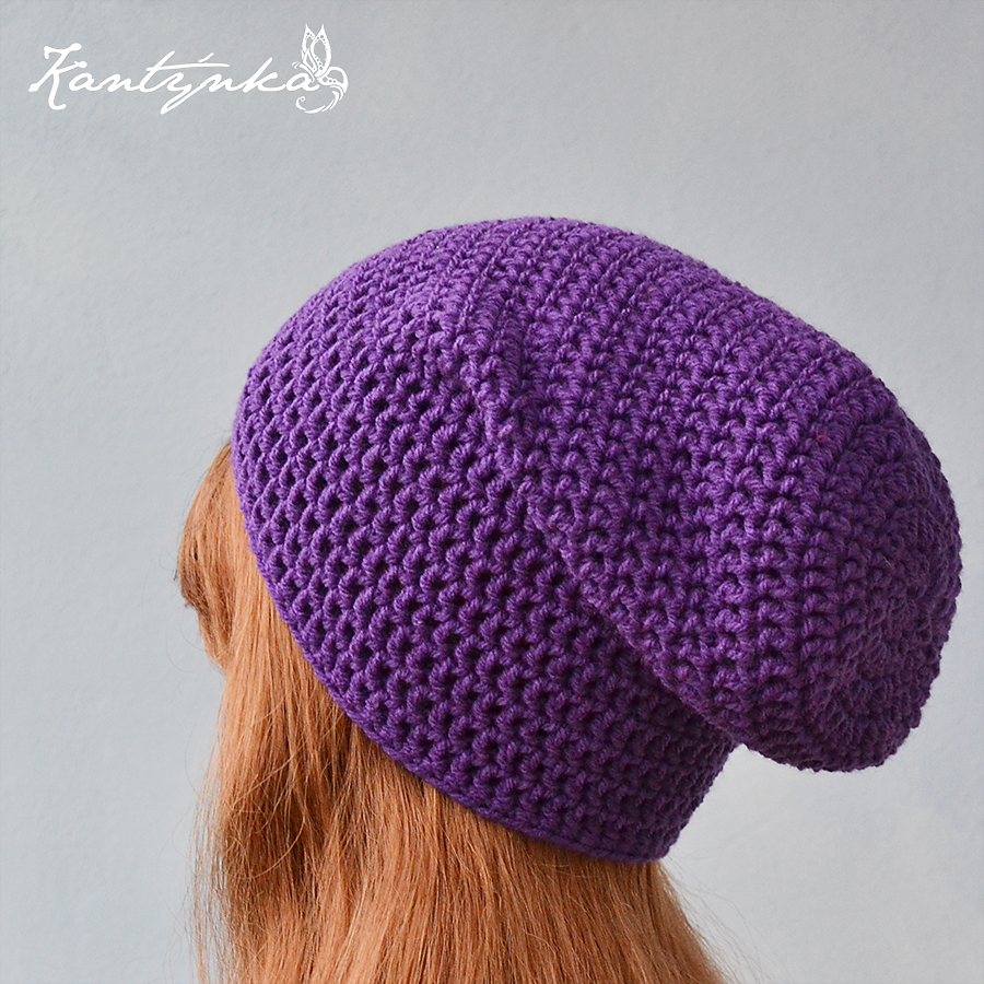 Dámská dlouhá čepice fialová