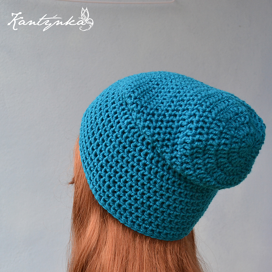 Dámská dlouhá čepice petrolejová