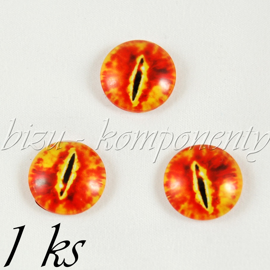 Skleněný kabošon ohnivé oko (35 2208)