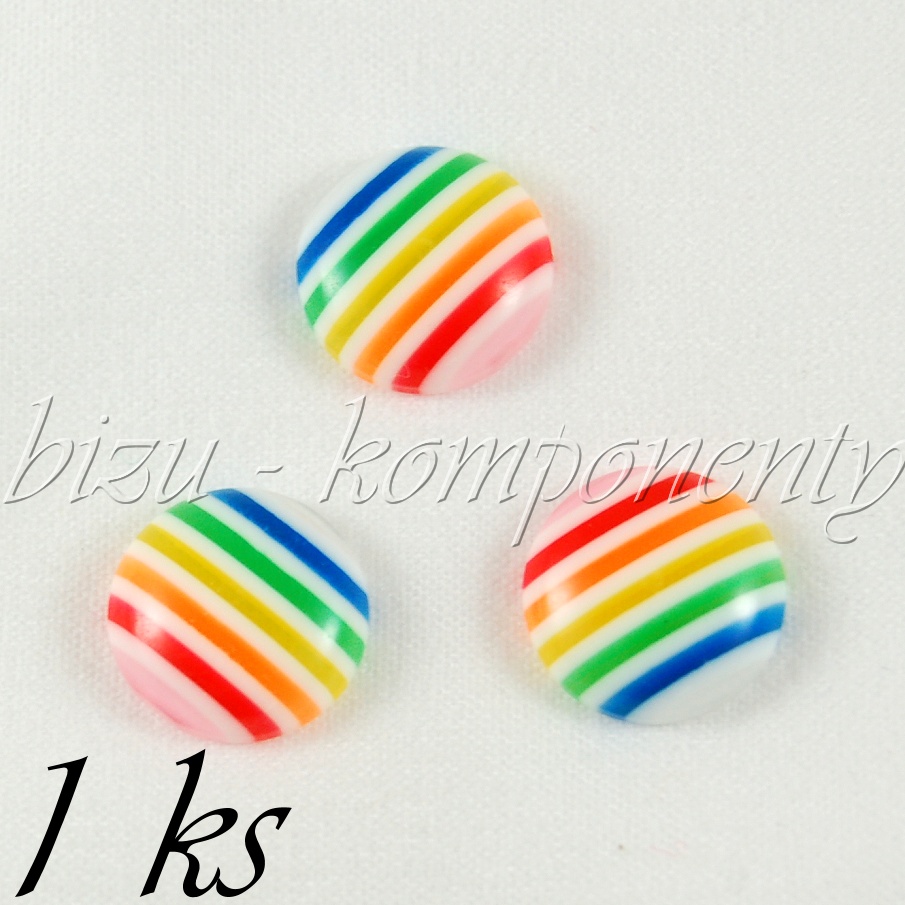 Duhový pruhovaný kabošon (35 0053)