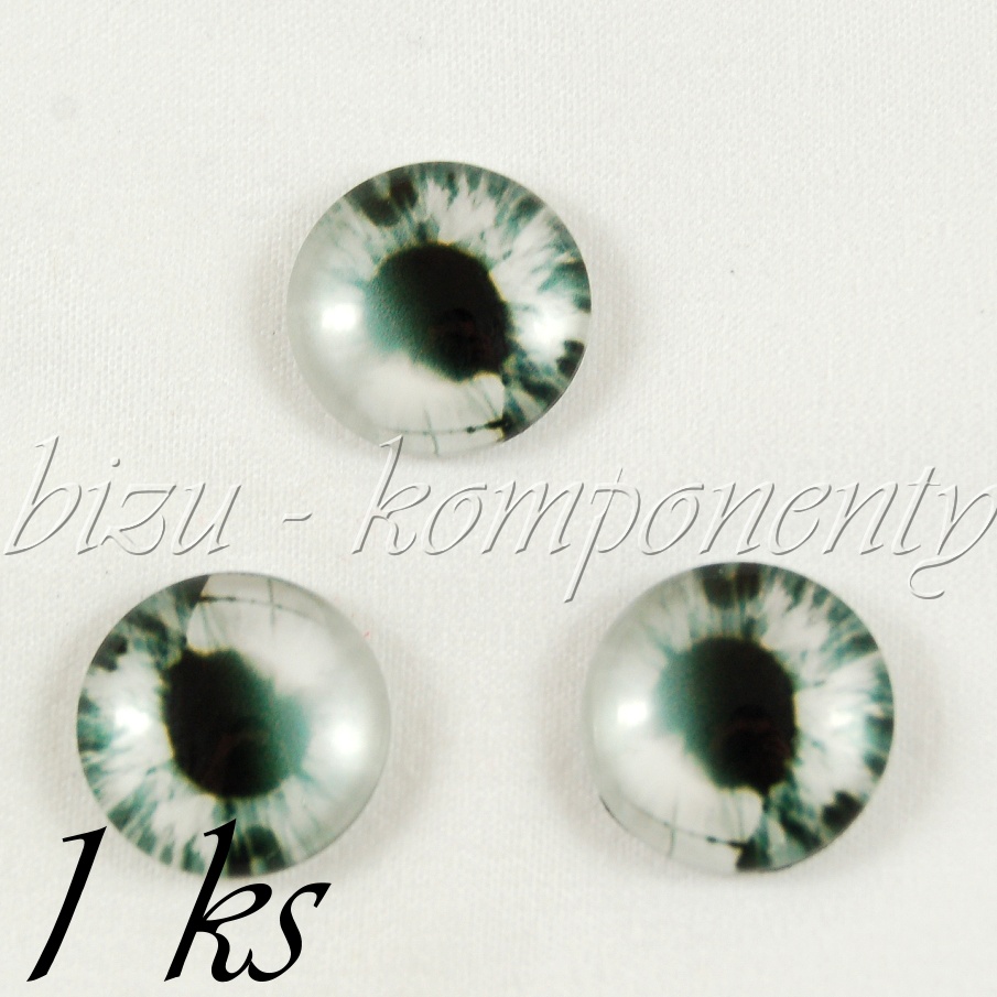 Skleněný kabošon světlé oko 12 mm (35 2454)