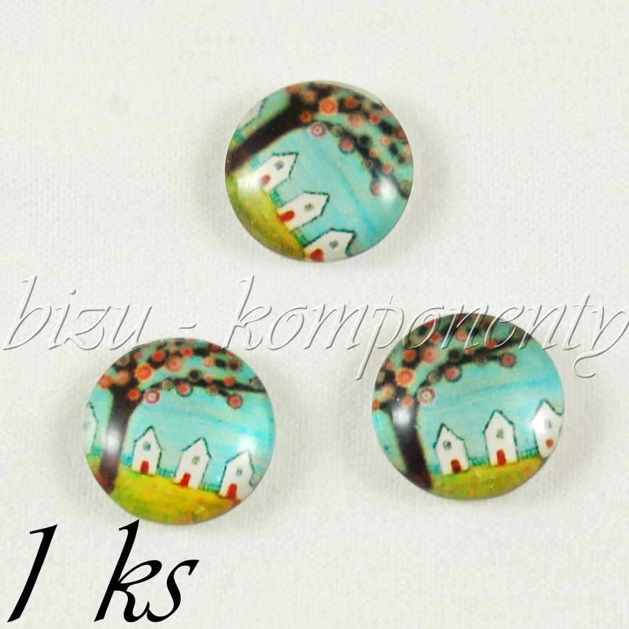 Skleněný kabošon strom na návsi 12 mm (35 2459)