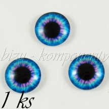 Skleněný kabošon modrofialové oko, 16 mm (35 2343)