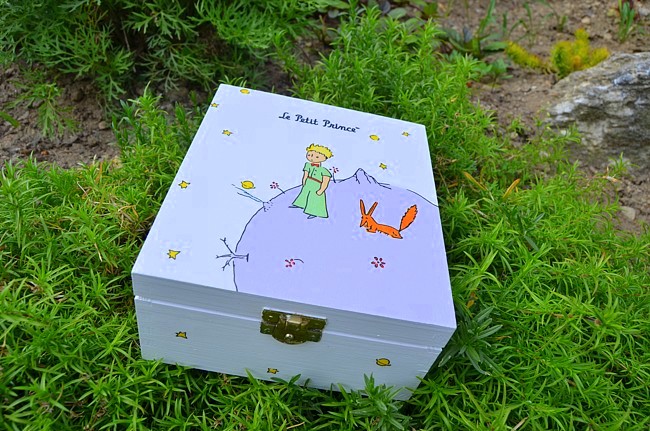 Krabička na čaj - 4 přihrádky - malý princ