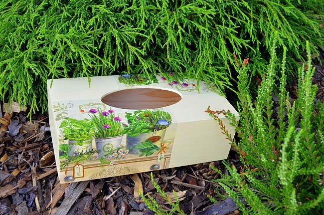 krabička na kapesníky bylinky