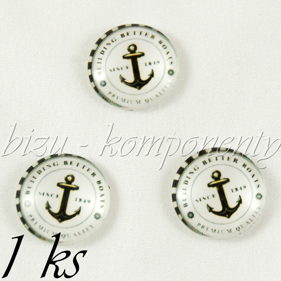 Skleněný kabošon jednoduchá kotva 12 mm (35 2415)