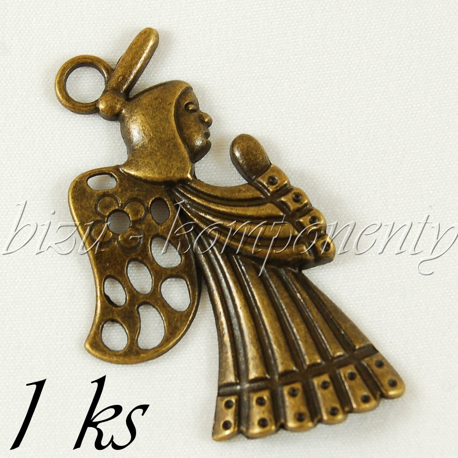 Anděl se svatozáří, bronzová barva (02 0139)