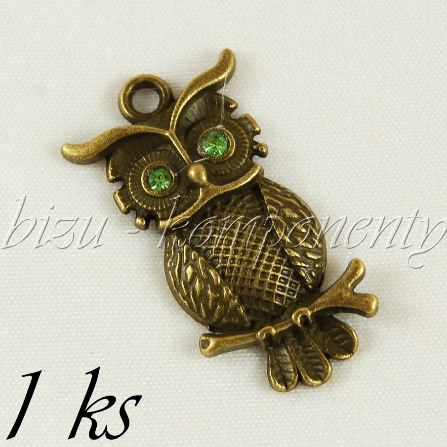 Sovička Bětuška se zelenýma očima, bronzová barva (02 1064)