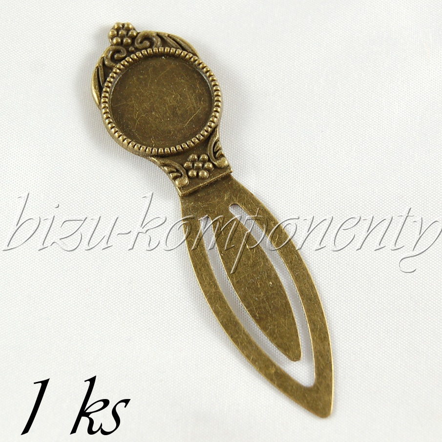 Bronzová záložka s kruhovým lůžkem - 1ks (31 0014)