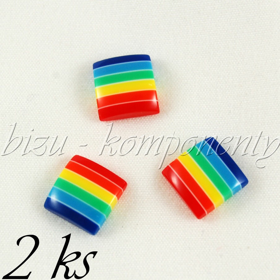 Barevný pruhovaný kabošon 2ks (35 0056)