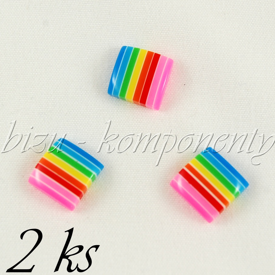 Veselý pruhovaný kabošon 2ks (35 0058)