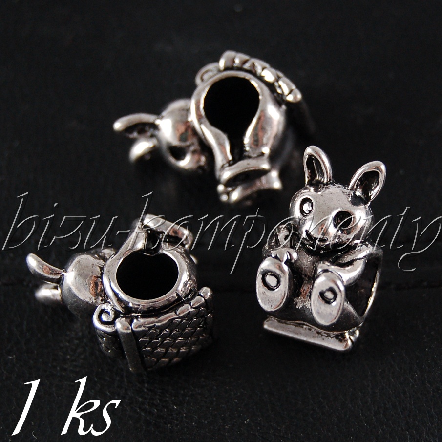 Kovový korálek zajíček (28 0090)