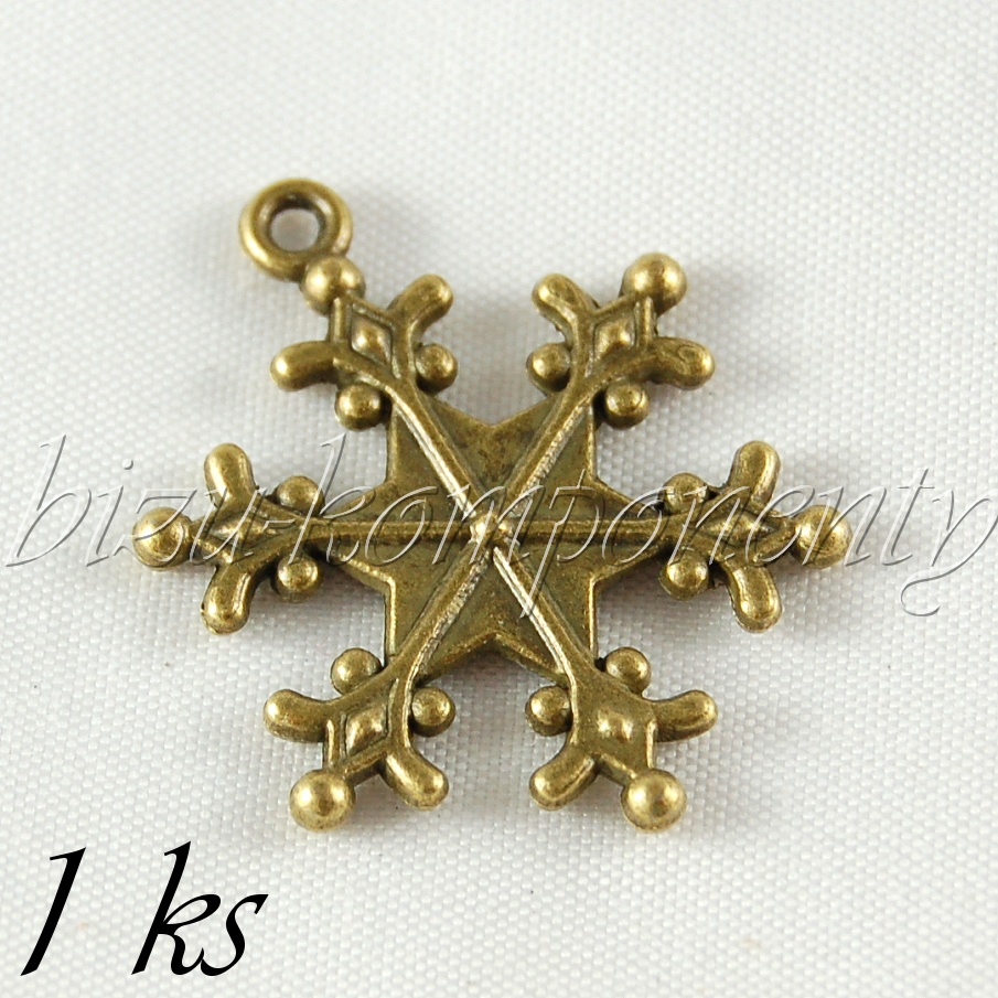 Ozdobná bronzová vločka (02 0716)
