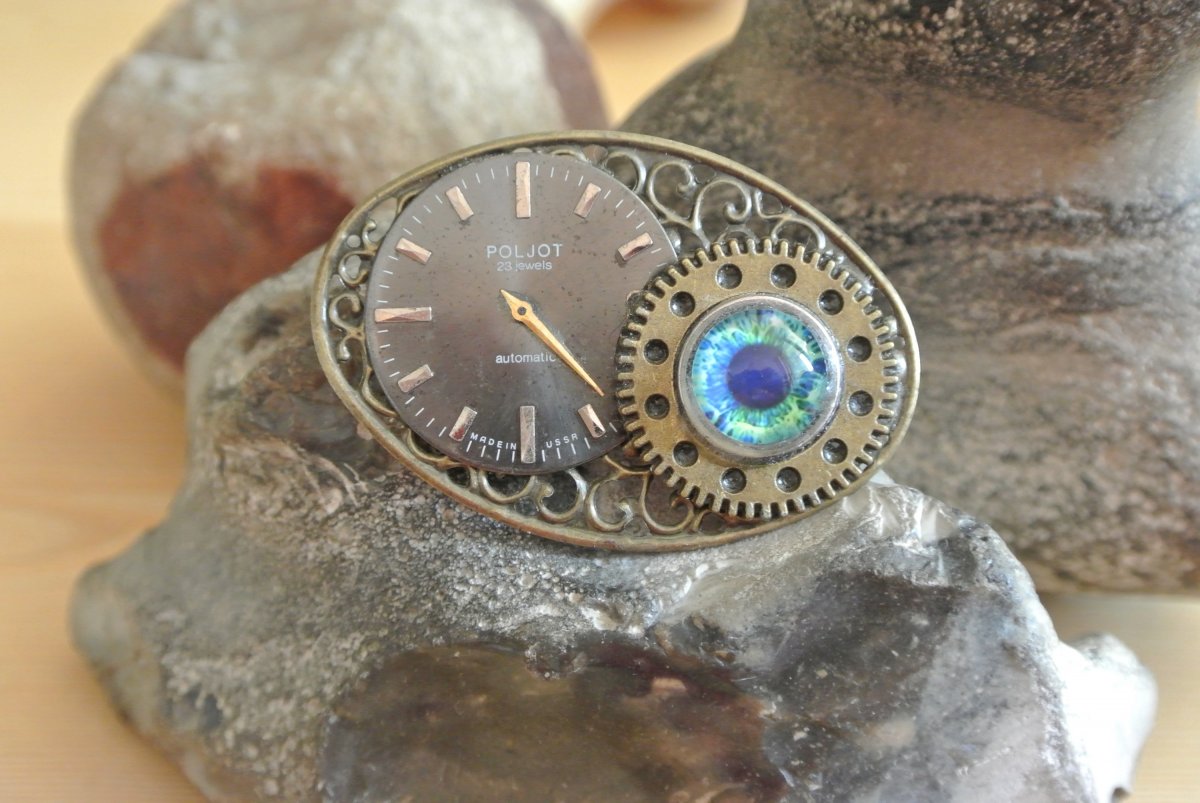 Steampunková brož - já tě vidím