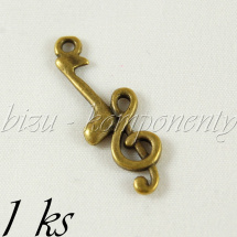 Nota a houslový klíč, bronzová barva (02 0023)
