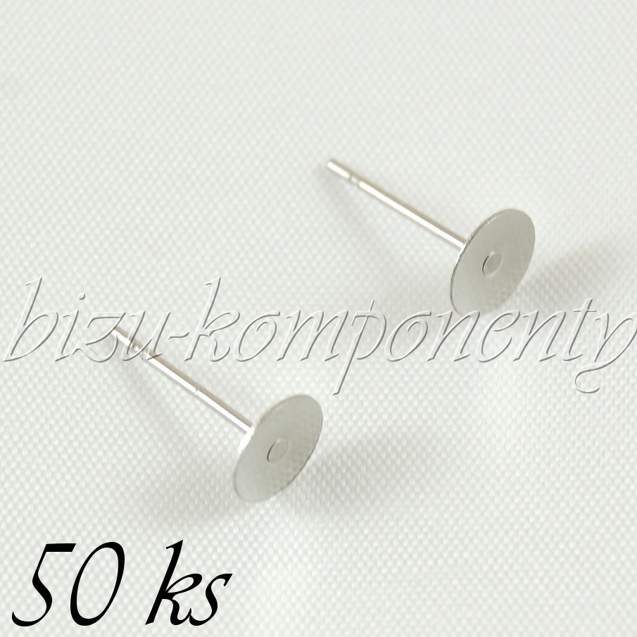 Puzety s ploškou 6mm z chirurgické oceli 50ks (16 0103)