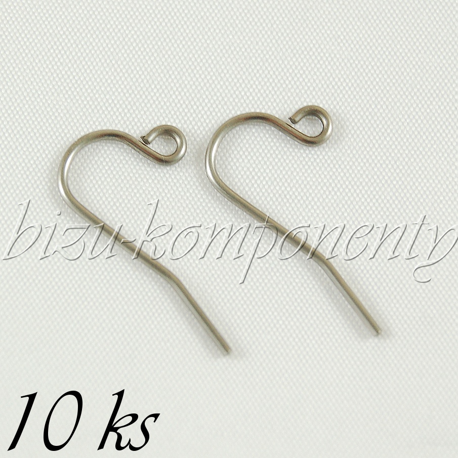 Jednoduché silné náušnicové háčky z chirurgické oceli 10ks (16 0005)