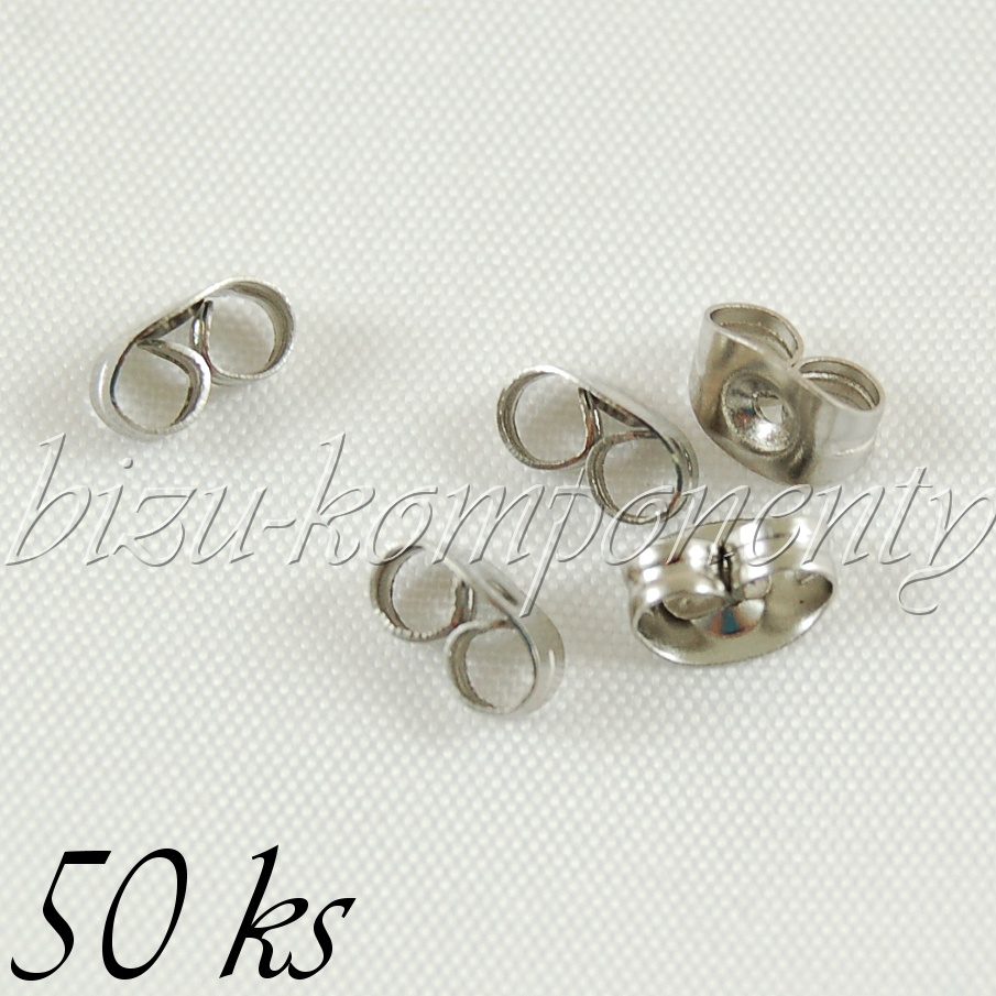 Náušnicová zarážka motýlek z chirurgické oceli 50ks (16 6002)