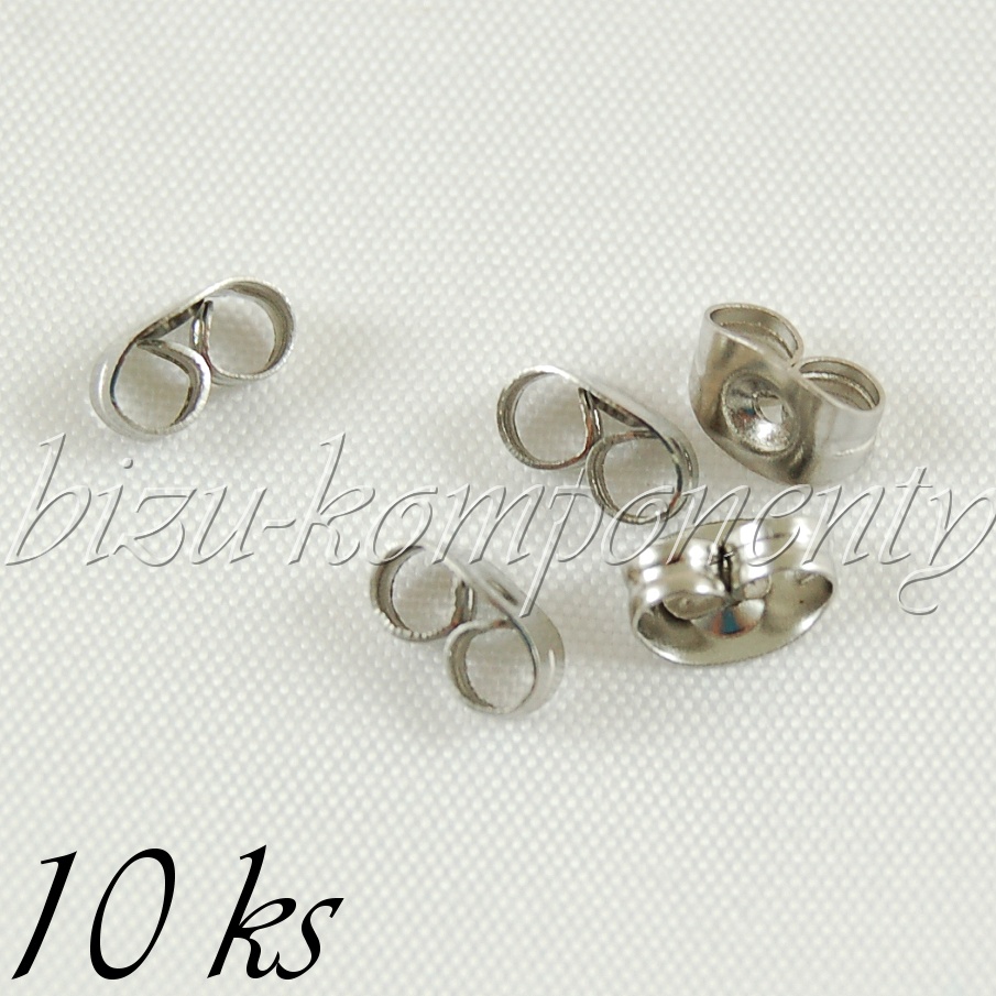 Náušnicová zarážka motýlek z chirurgické oceli 10ks (16 6001)