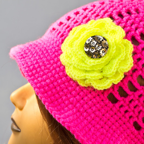 Neonový dívčí klobouček