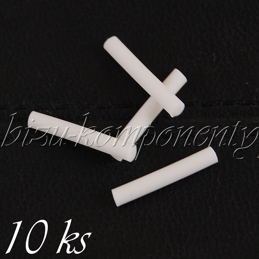 Dlouhá bílá náušnicová zarážka 10ks (20 0015)