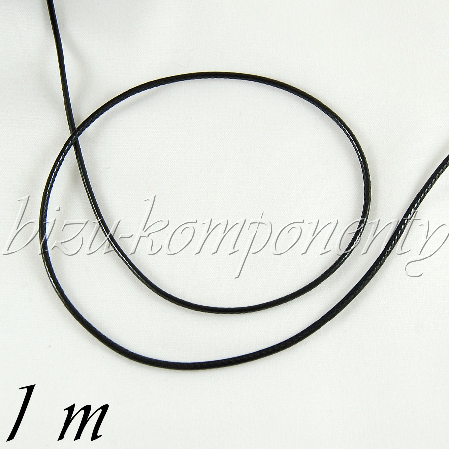 Černá voskovaná šňůrka 2mm č.1 - 1m (55 0001)