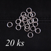 Jednoduchý spojovací kroužek, stříbrná barva 4mm 20ks (10 1204)
