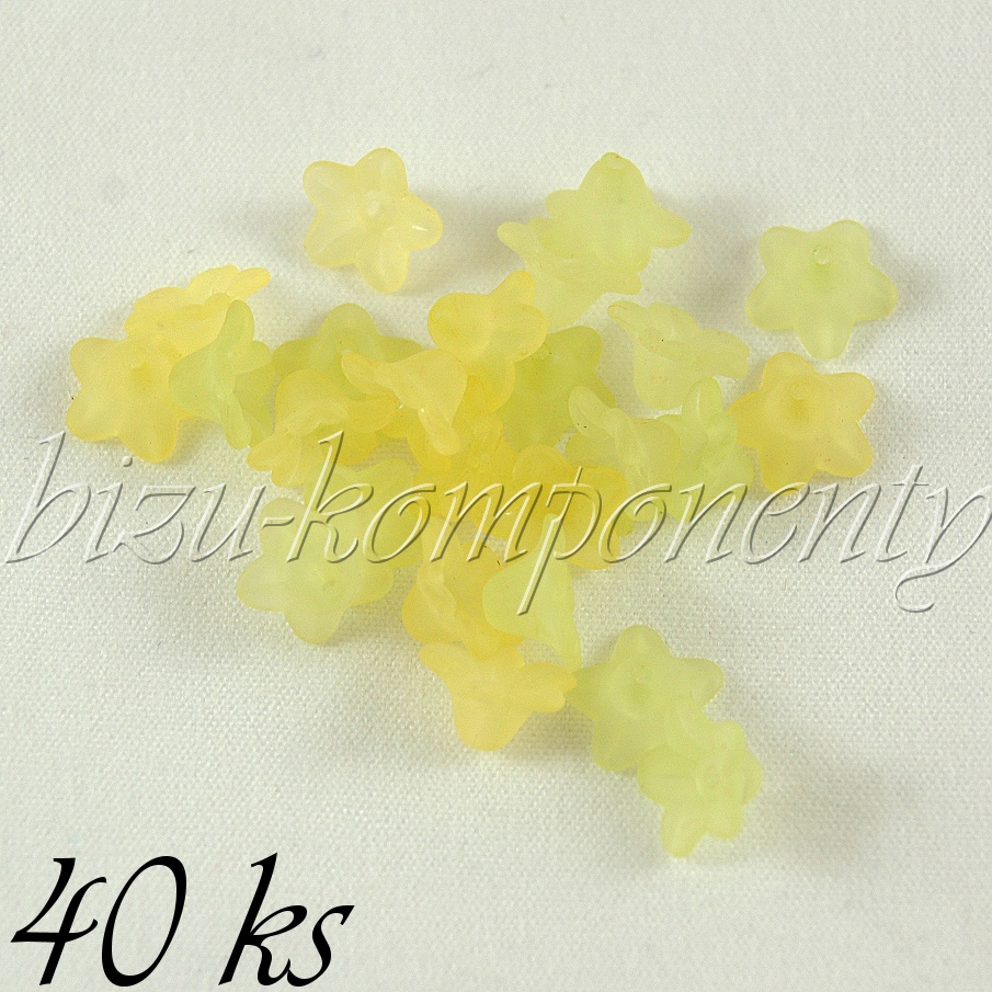 Žlutá směs akrylových kvítků 40ks (01 0118)