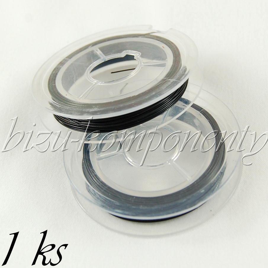 Černé bižuterní lanko 0,45mm 10m (56 0002)