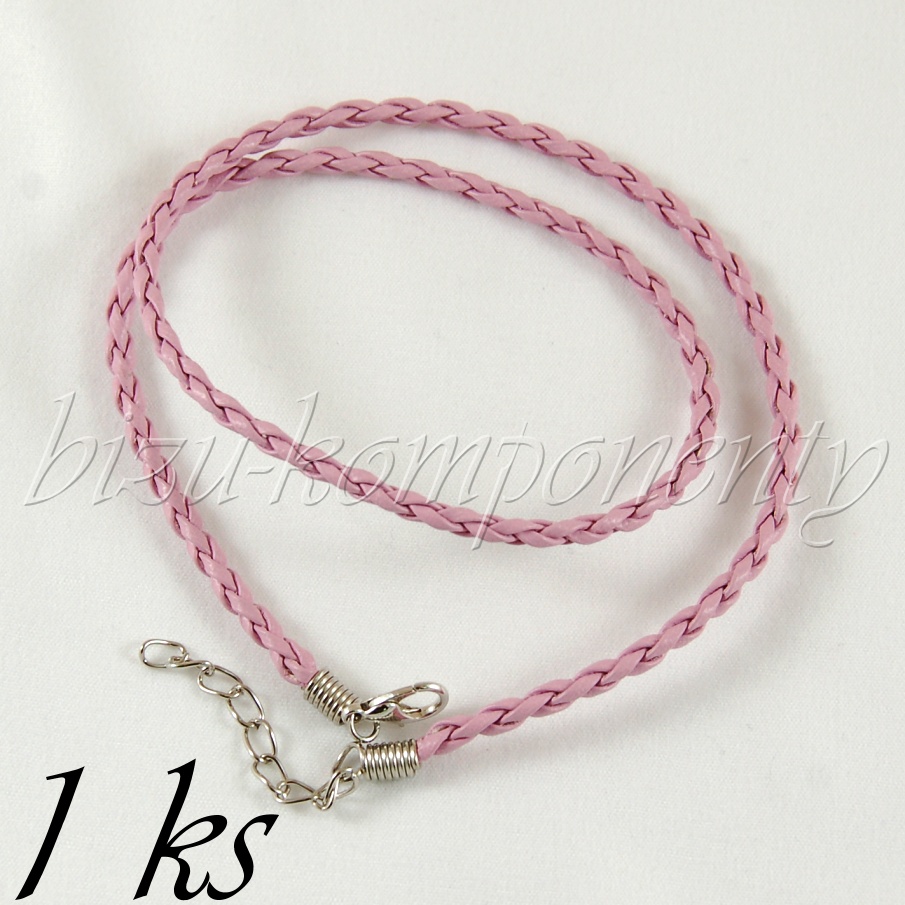 Starorůžový koženkový náhrdelník (40 0014)