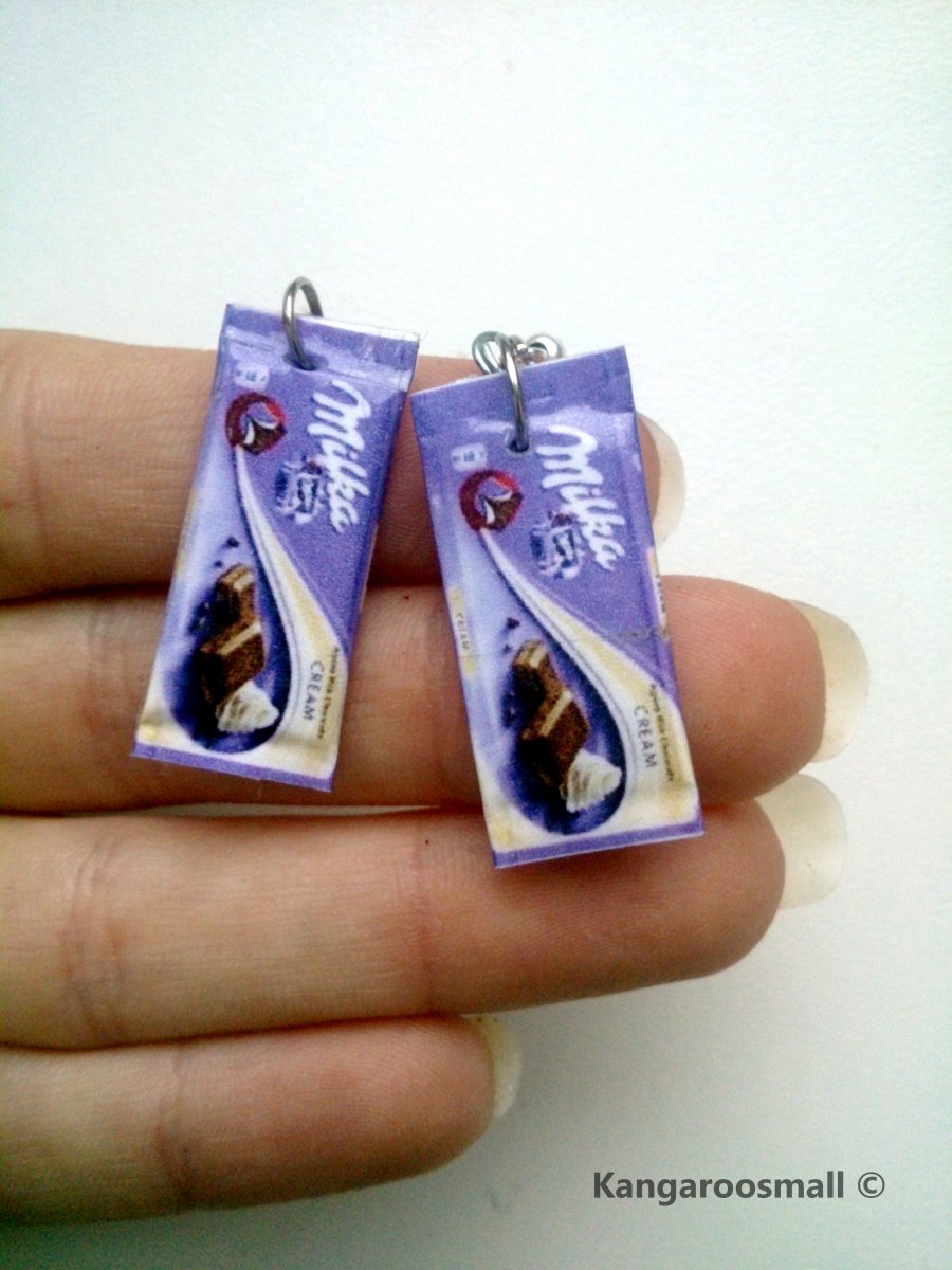 Milka čokoláda krémová - náušnice